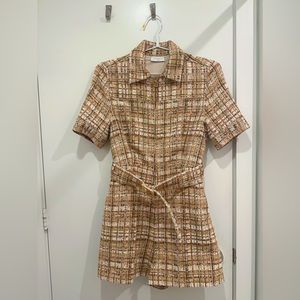 Plaid Short-Sleeve Jumpsuit